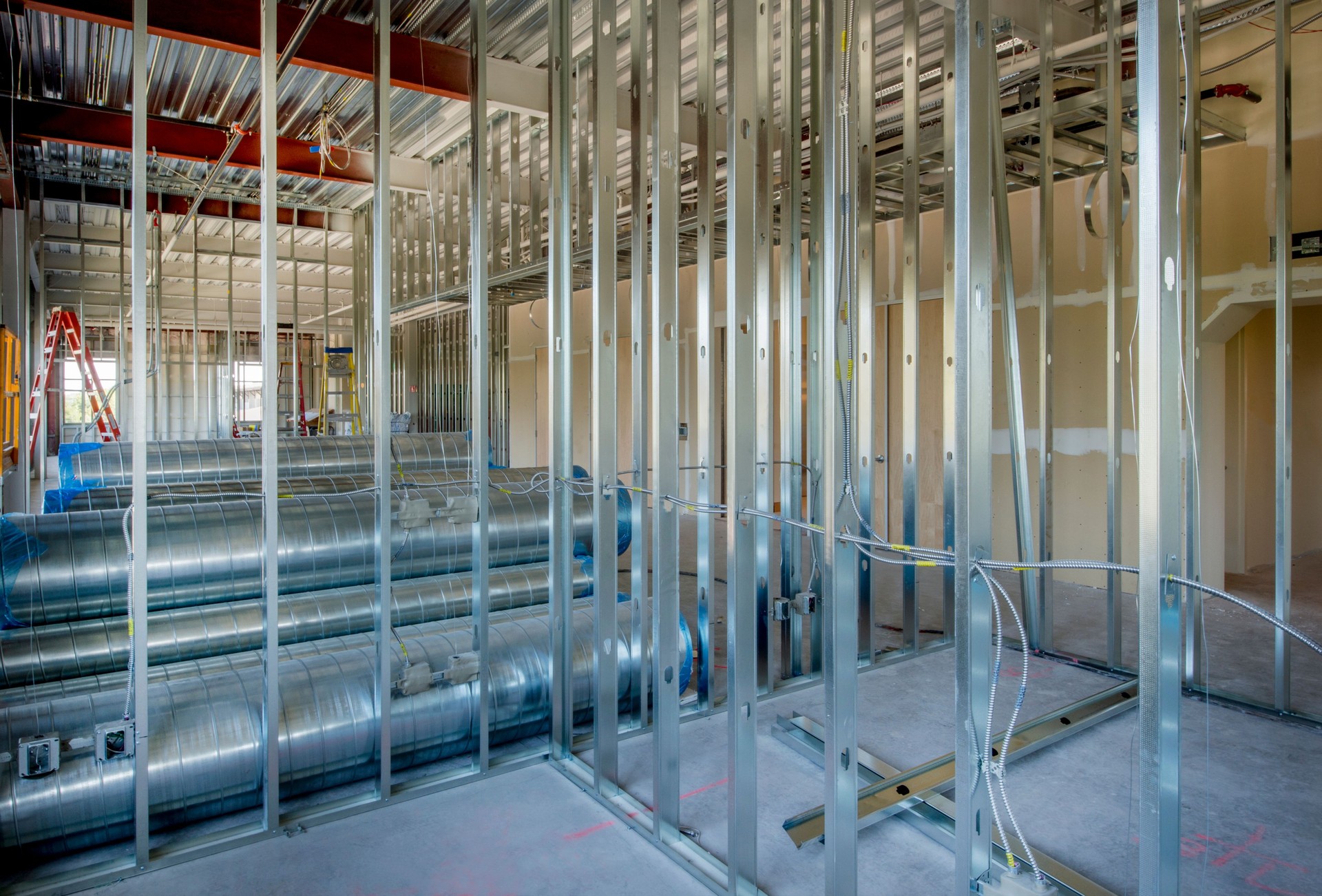 Construction Site with Steel Stud Framing